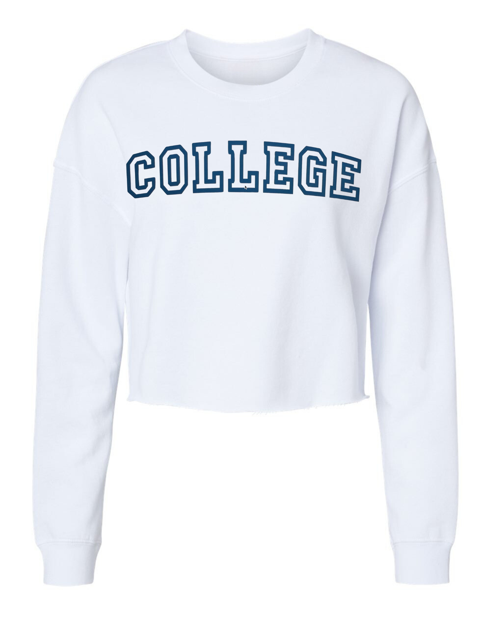 Cropped college sweatshirt shop